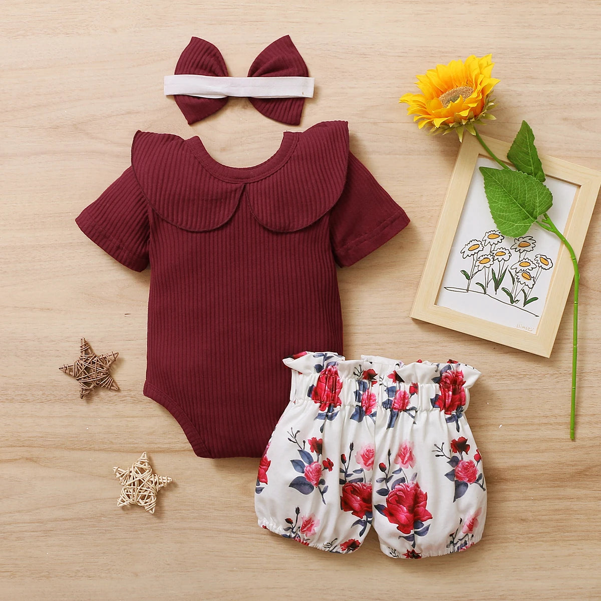 3Pcs Baby Girl Clothes Set Newborn Kids Clothing Childern Toddler Girl Clothes Bebe Girl Outfits Infant New Born Clothes