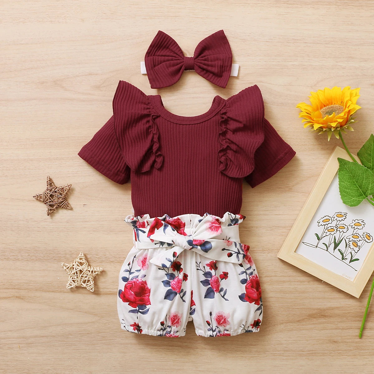 3Pcs Baby Girl Clothes Set Newborn Kids Clothing Childern Toddler Girl Clothes Bebe Girl Outfits Infant New Born Clothes