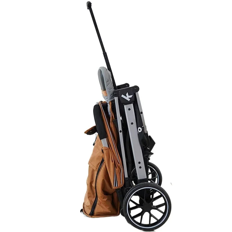 Lightweight baby stroller that can sit or lie down, with one click folding and high appearance, multifunctional baby stroller