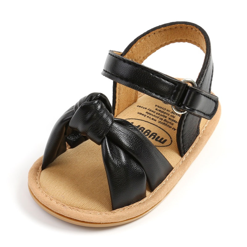 Infant Girls Cute Bowknot Sandals Soft Sole Non-slip Summer Shoes for Baby Toddler Newborn Open Toe Walking Sandals