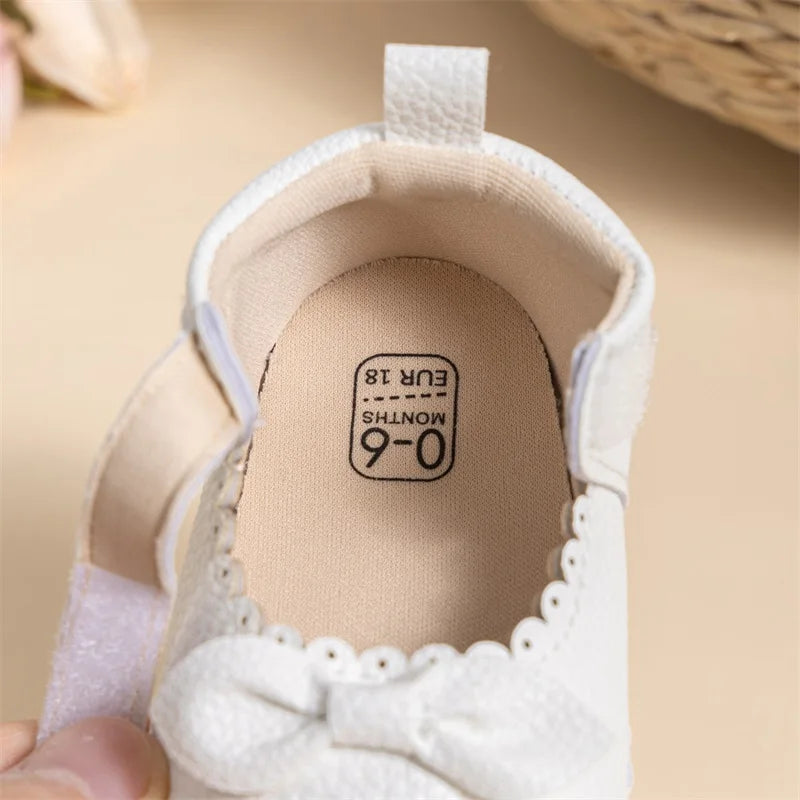 Adorable Baby Girls Mary Jane Shoes with Sweet Bow Detail and Comfortable Non-Slip Sole for First Steps