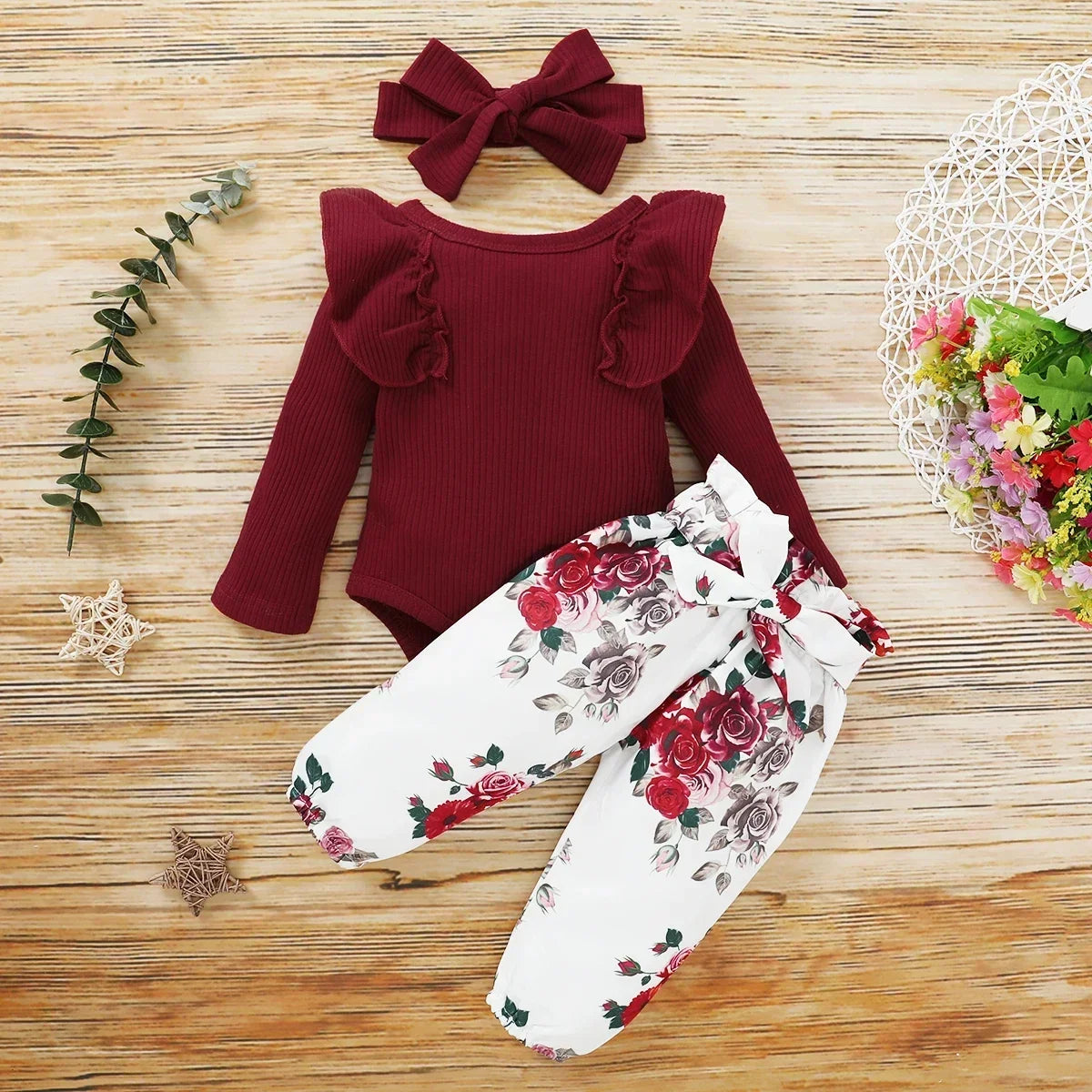 3Pcs Baby Girl Clothes Set Newborn Kids Clothing Childern Toddler Girl Clothes Bebe Girl Outfits Infant New Born Clothes