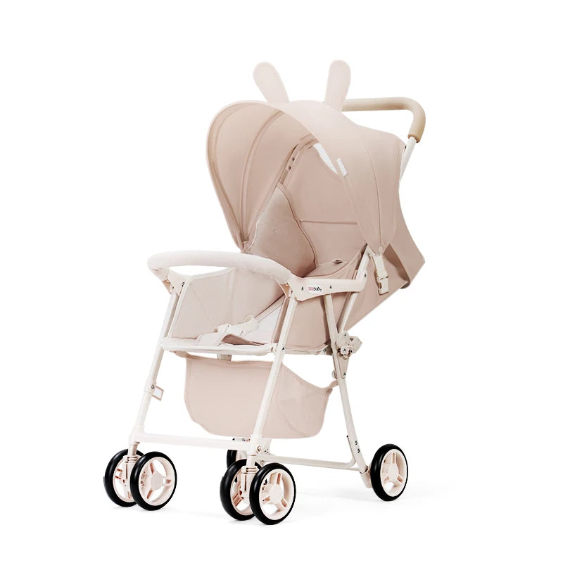 Small Lightweight Stroller Can Sit and Lie Down Travel Pocket Stroller a Button to Close the Car Removable Armrest Umbrella car