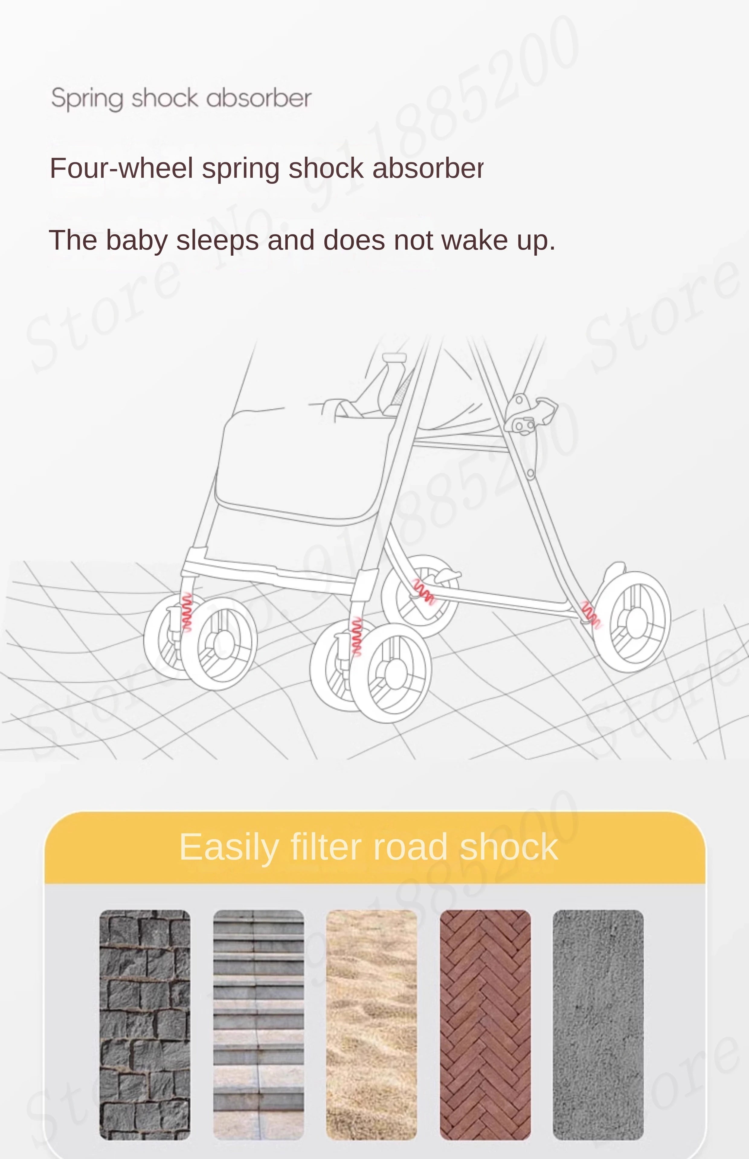 Small Lightweight Stroller Can Sit and Lie Down Travel Pocket Stroller a Button to Close the Car Removable Armrest Umbrella car