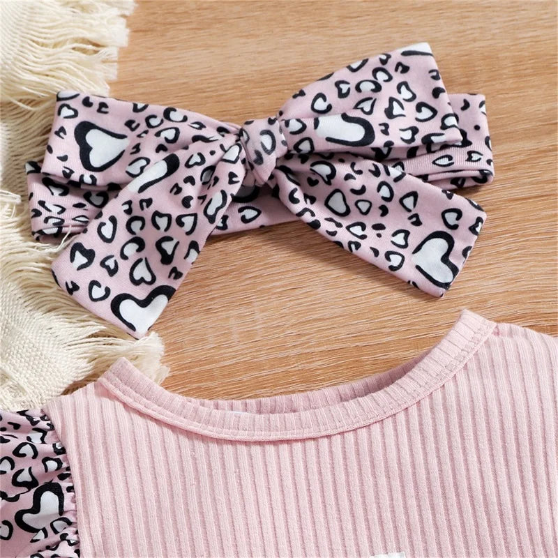 Newborn Baby Girl Romper Long Sleeve Jumpsuit Infant Letter Printed Outfits Ruffle Bodysuit Kids Spring Fall Baby Girls Clothes