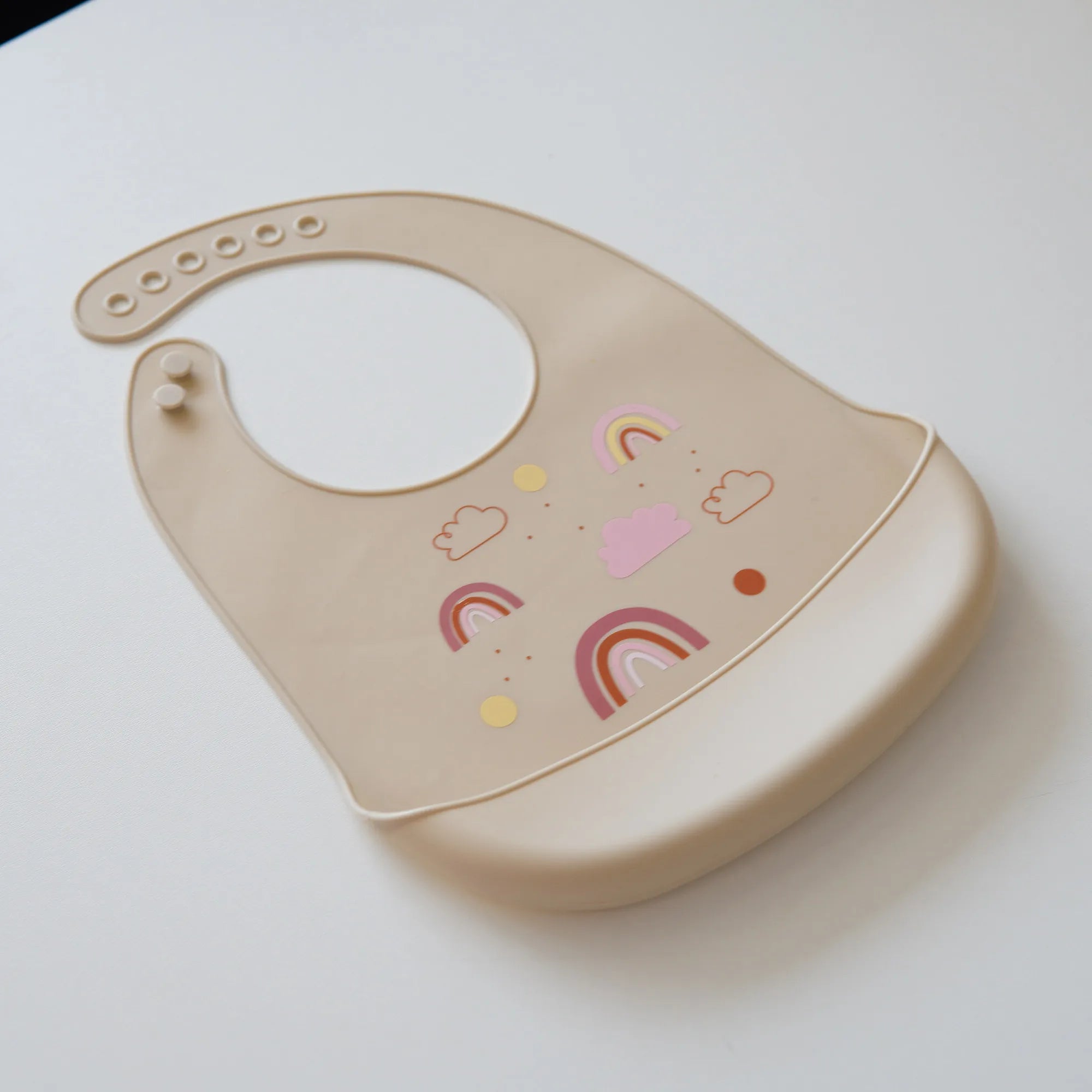 New lightweight penguin rainbow rice bag, food grade silicone rice bag for babies aged 0-1, adjustable and portable bib
