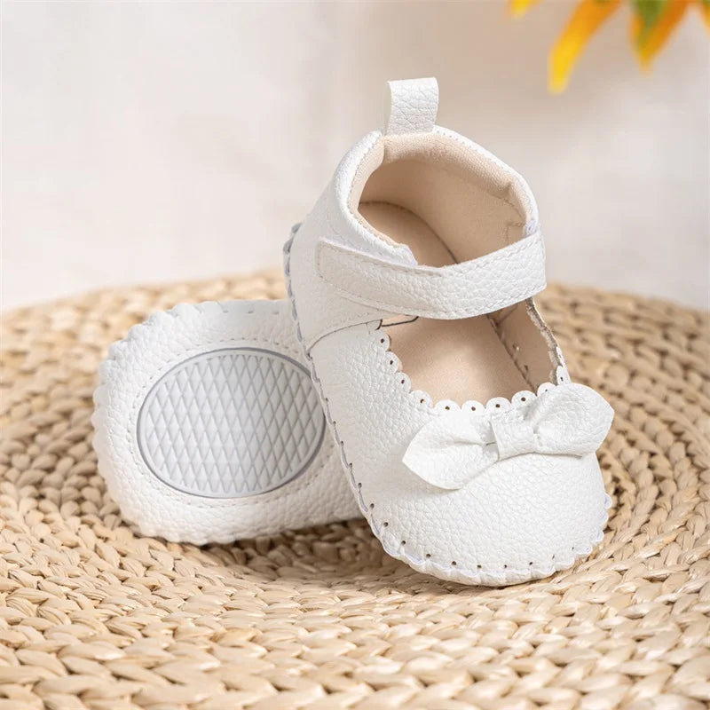 Adorable Baby Girls Mary Jane Shoes with Sweet Bow Detail and Comfortable Non-Slip Sole for First Steps