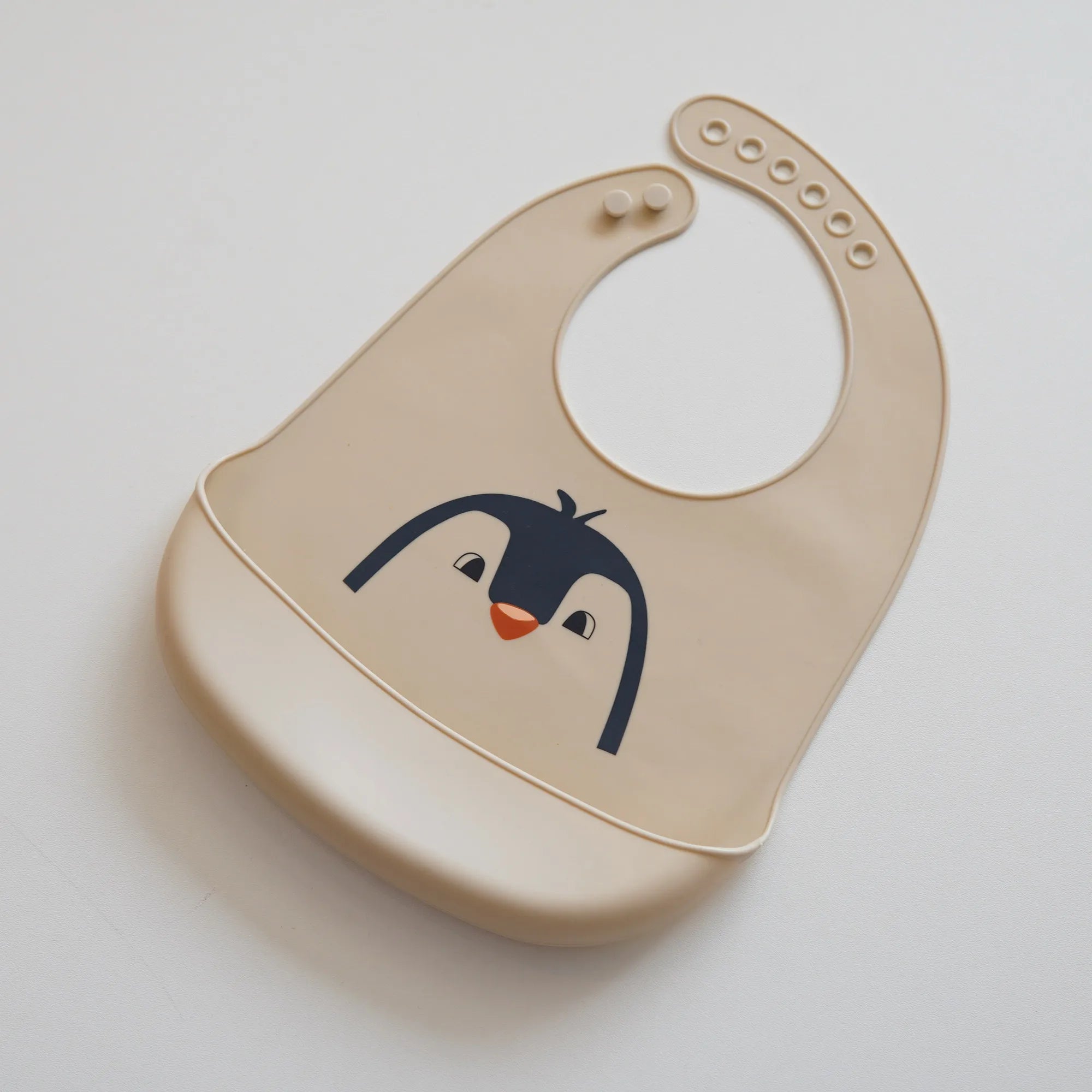 New lightweight penguin rainbow rice bag, food grade silicone rice bag for babies aged 0-1, adjustable and portable bib