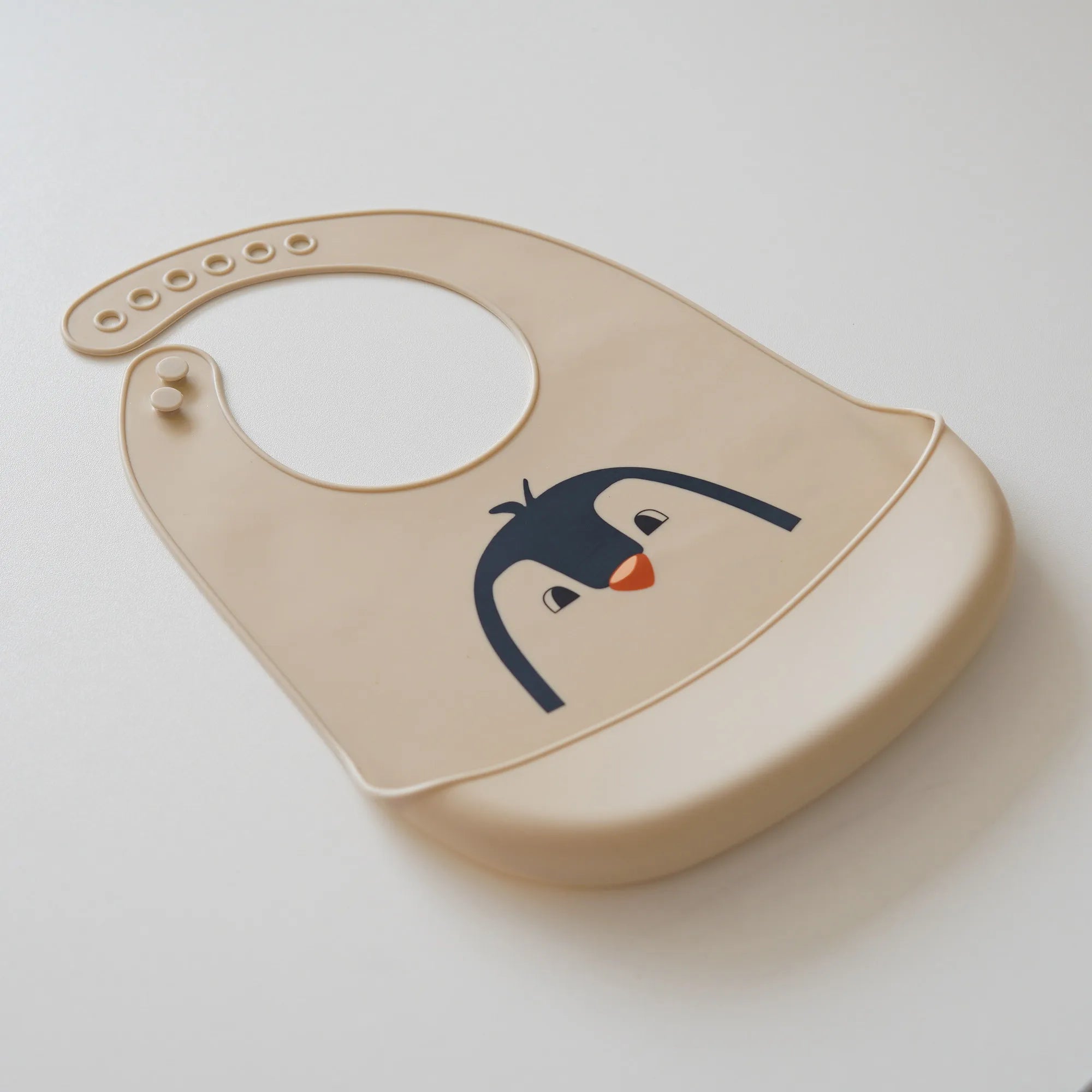 New lightweight penguin rainbow rice bag, food grade silicone rice bag for babies aged 0-1, adjustable and portable bib