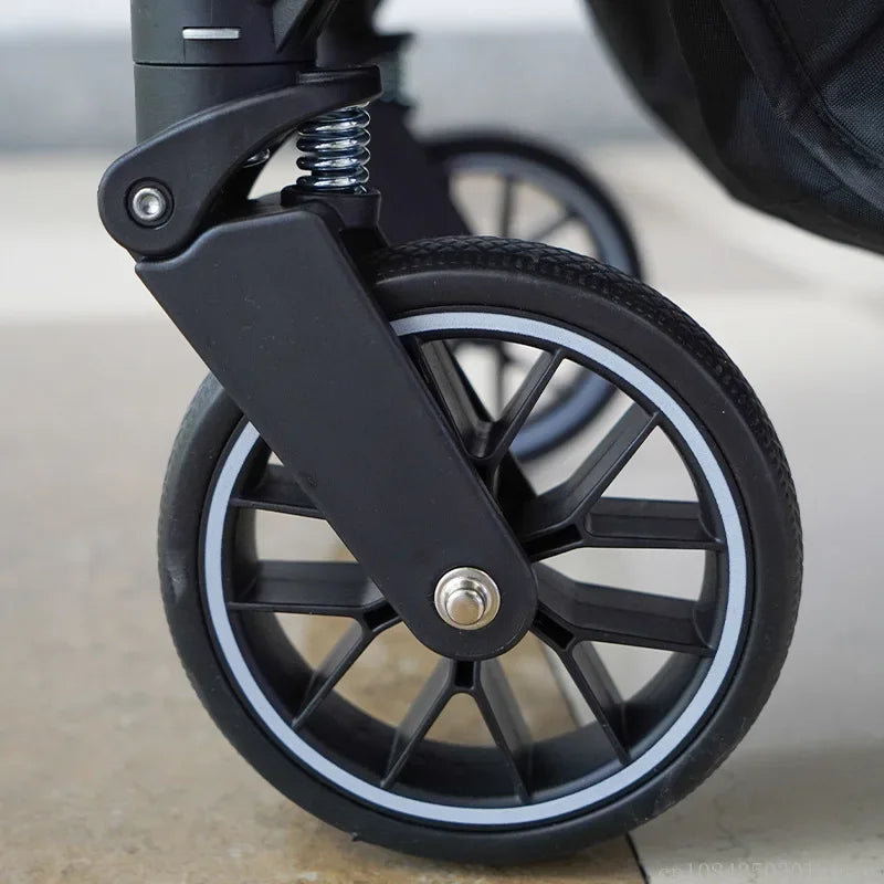 Lightweight baby stroller that can sit or lie down, with one click folding and high appearance, multifunctional baby stroller