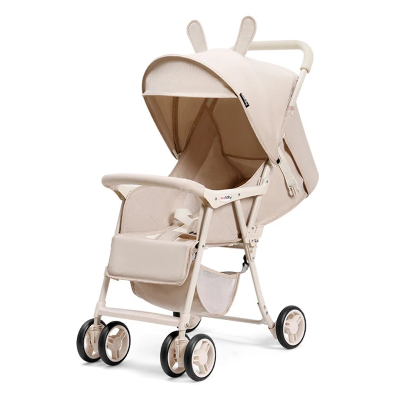 Small Lightweight Stroller Can Sit and Lie Down Travel Pocket Stroller a Button to Close the Car Removable Armrest Umbrella car