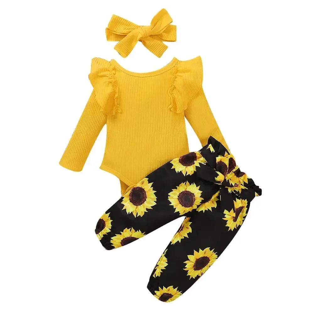 3Pcs Baby Girl Clothes Set Newborn Kids Clothing Childern Toddler Girl Clothes Bebe Girl Outfits Infant New Born Clothes