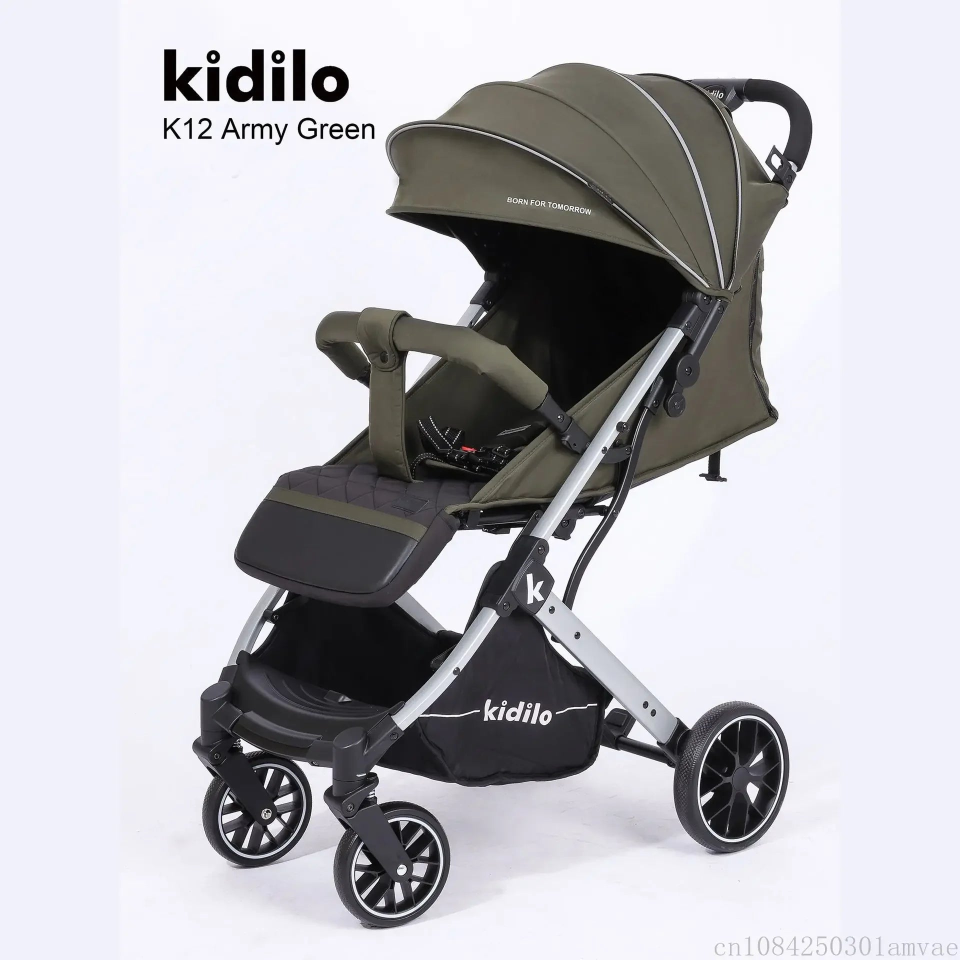 Lightweight baby stroller that can sit or lie down, with one click folding and high appearance, multifunctional baby stroller