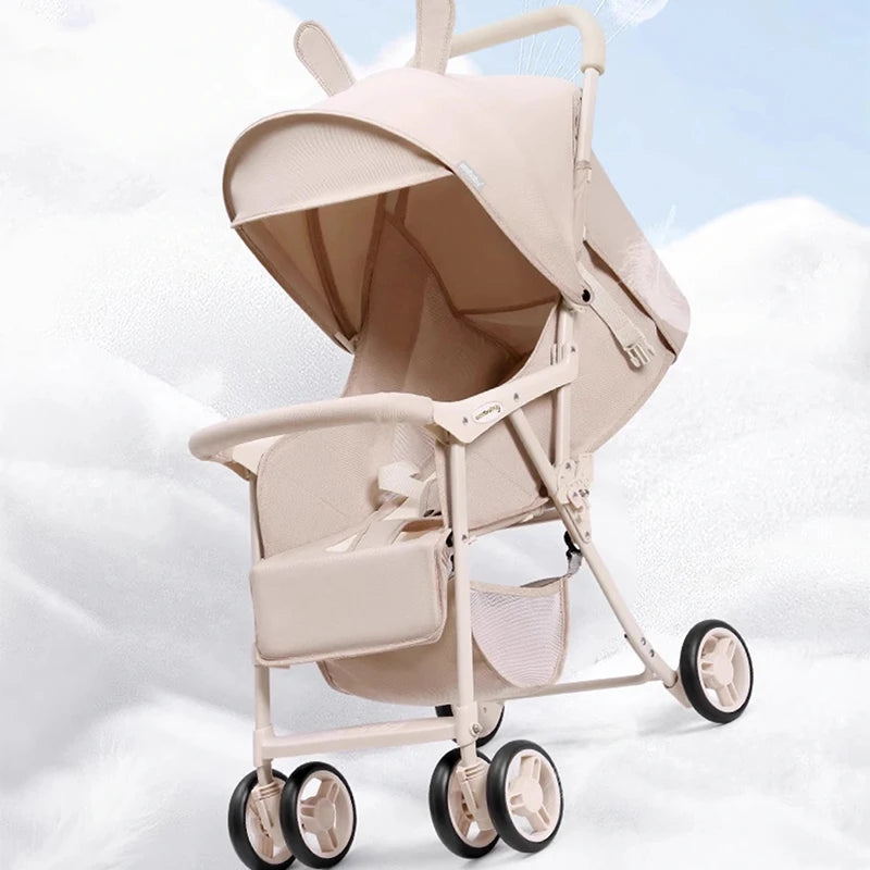 Small Lightweight Stroller Can Sit and Lie Down Travel Pocket Stroller a Button to Close the Car Removable Armrest Umbrella car