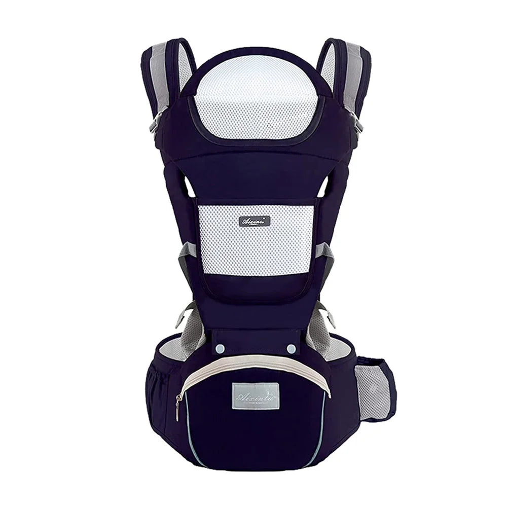 Baby Carrier Ergonomic Infant Carrier with Hip Seat Kangaroo Bag Soft Baby Carrier Newborn to Toddler 7-45lbs Front and Back Bab