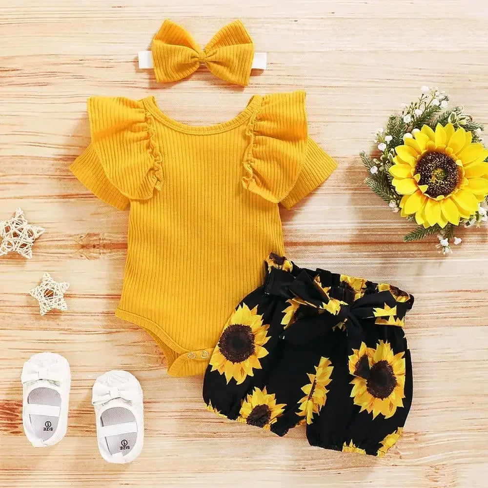 3Pcs Baby Girl Clothes Set Newborn Kids Clothing Childern Toddler Girl Clothes Bebe Girl Outfits Infant New Born Clothes