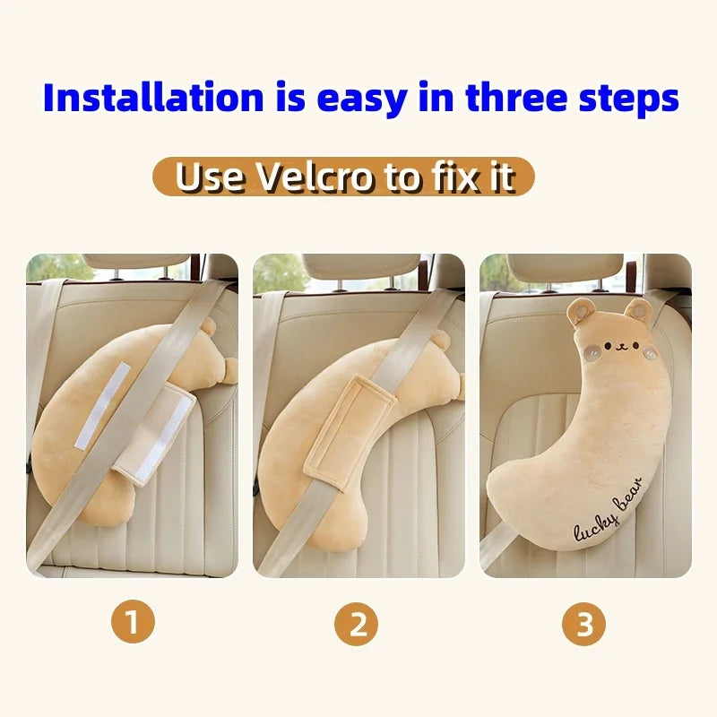Car Safety Belt Cover Baby Seat Belt Protector Neck Cushion Sleeping Head Support Unicorn Cute Pillow Belt For Children Girl Boy