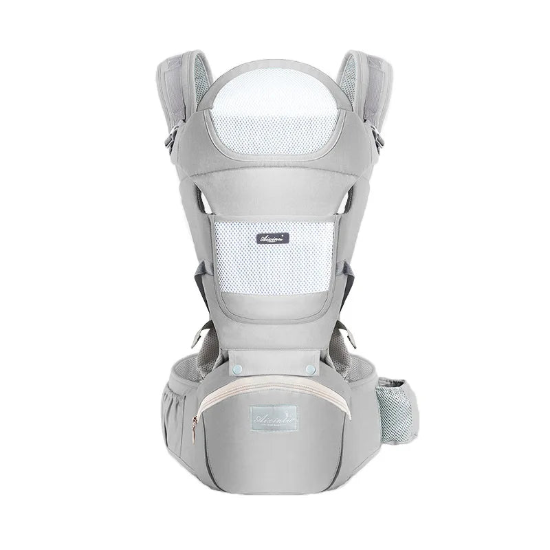 Baby Carrier Ergonomic Infant Carrier with Hip Seat Kangaroo Bag Soft Baby Carrier Newborn to Toddler 7-45lbs Front and Back Bab