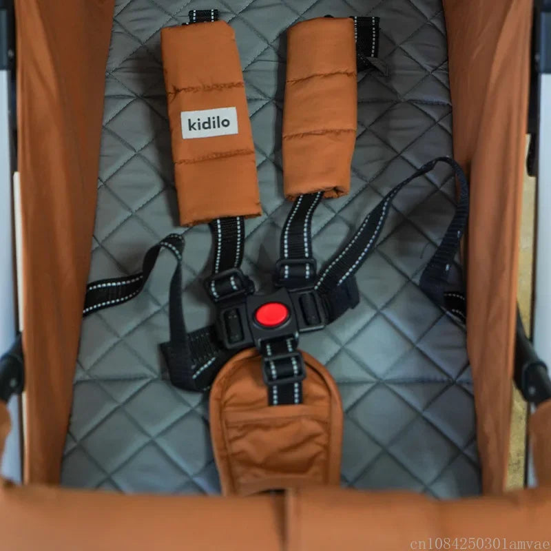 Lightweight baby stroller that can sit or lie down, with one click folding and high appearance, multifunctional baby stroller