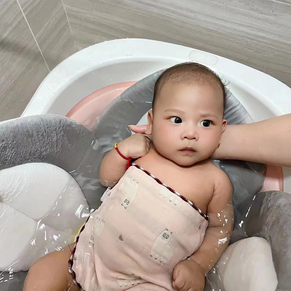 Blooming Bath Lotus Baby Bath Seat For Babys Bathing Comfort Not Easily Deformed Baby Sink Bathtub Mat Cushion Safe Flower Seat