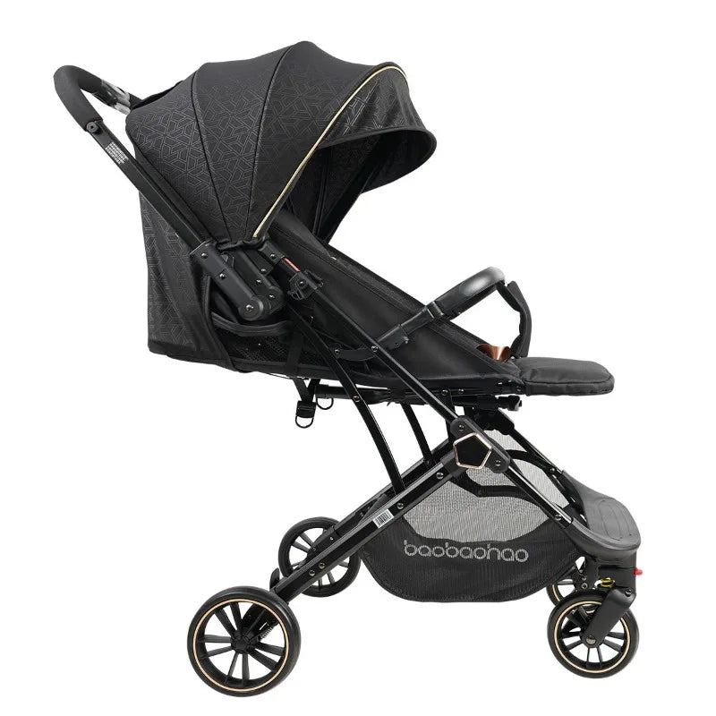 Lightweight foldable stroller Can sit, lie down, two-way Newborn baby stroller with high view Four wheel Trolley Cart