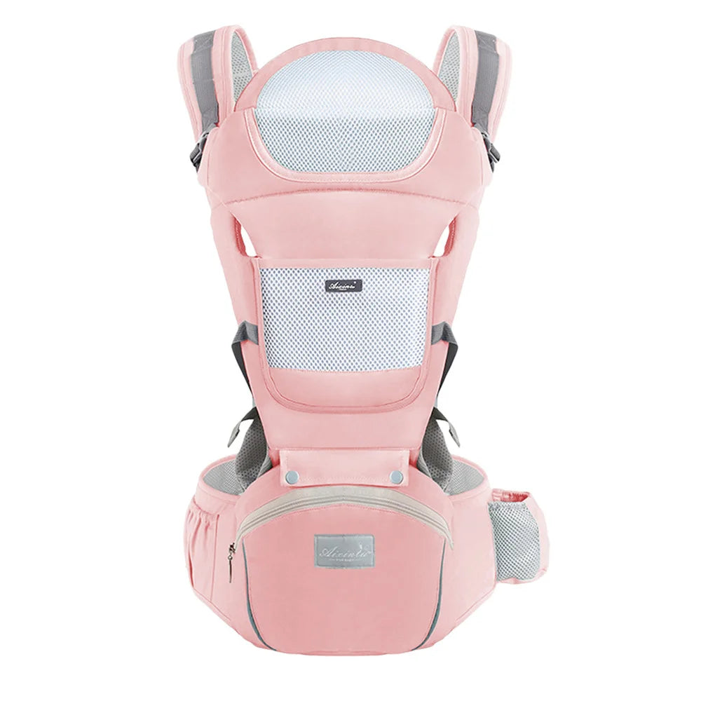 Baby Carrier Ergonomic Infant Carrier with Hip Seat Kangaroo Bag Soft Baby Carrier Newborn to Toddler 7-45lbs Front and Back Bab