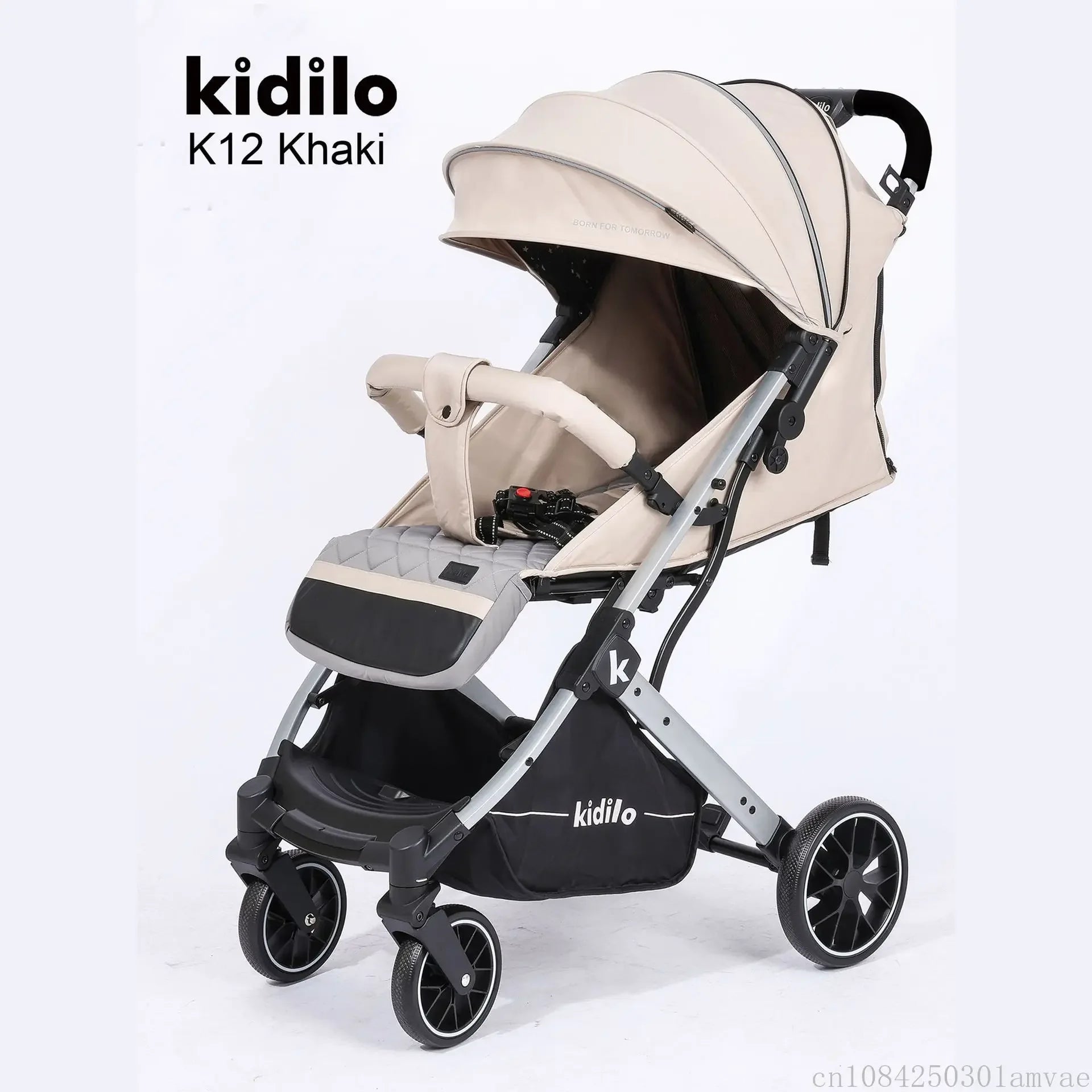 Lightweight baby stroller that can sit or lie down, with one click folding and high appearance, multifunctional baby stroller