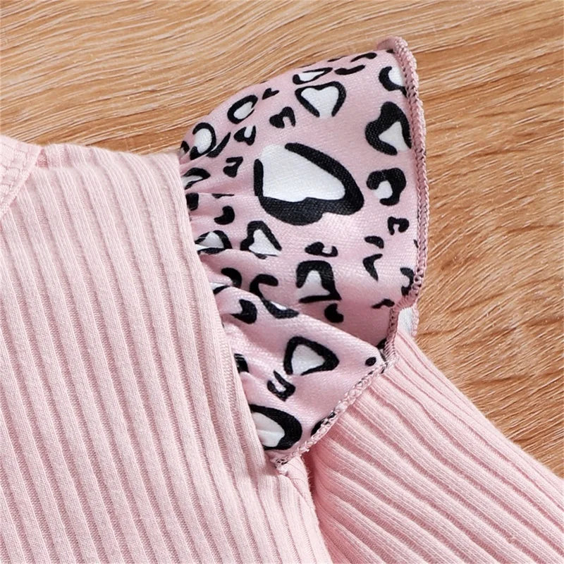 Newborn Baby Girl Romper Long Sleeve Jumpsuit Infant Letter Printed Outfits Ruffle Bodysuit Kids Spring Fall Baby Girls Clothes