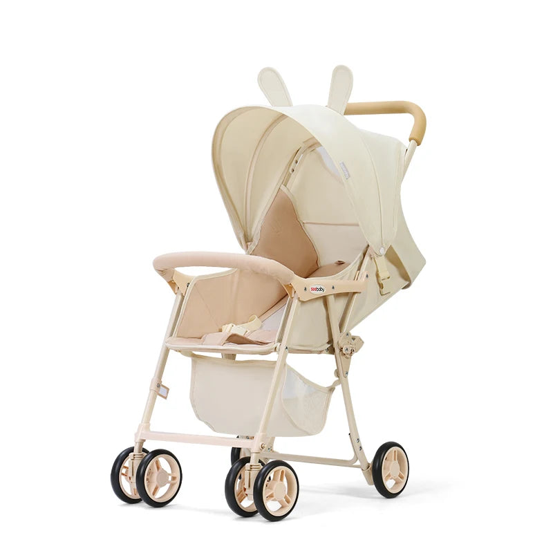 Small Lightweight Stroller Can Sit and Lie Down Travel Pocket Stroller a Button to Close the Car Removable Armrest Umbrella car