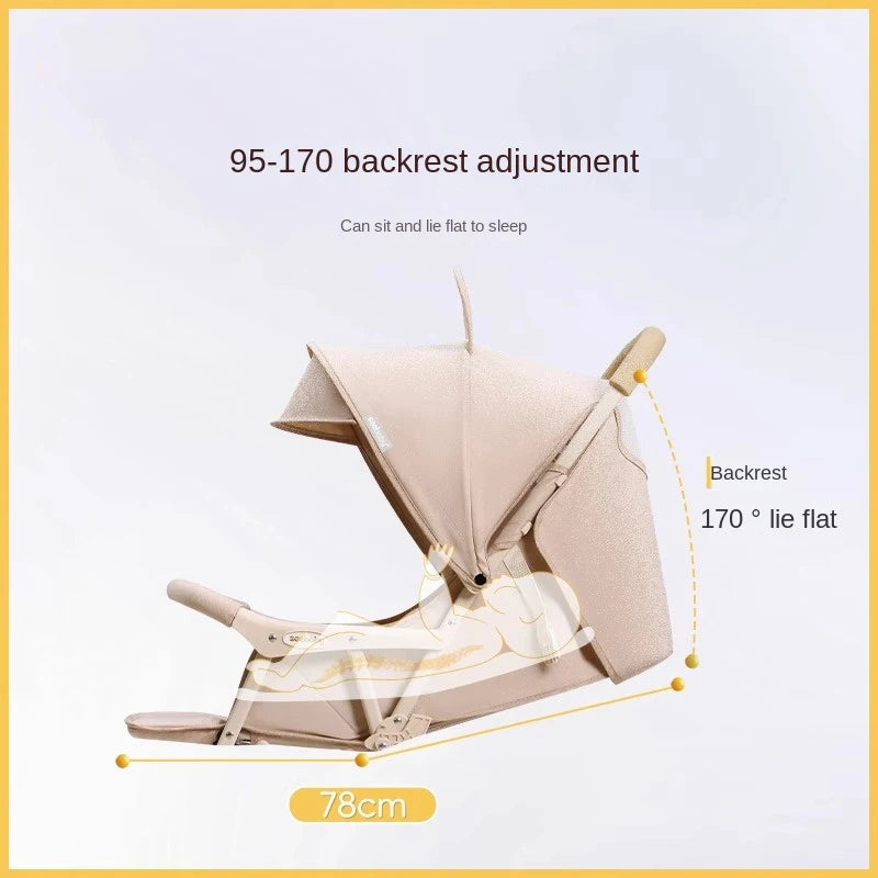 Small Lightweight Stroller Can Sit and Lie Down Travel Pocket Stroller a Button to Close the Car Removable Armrest Umbrella car