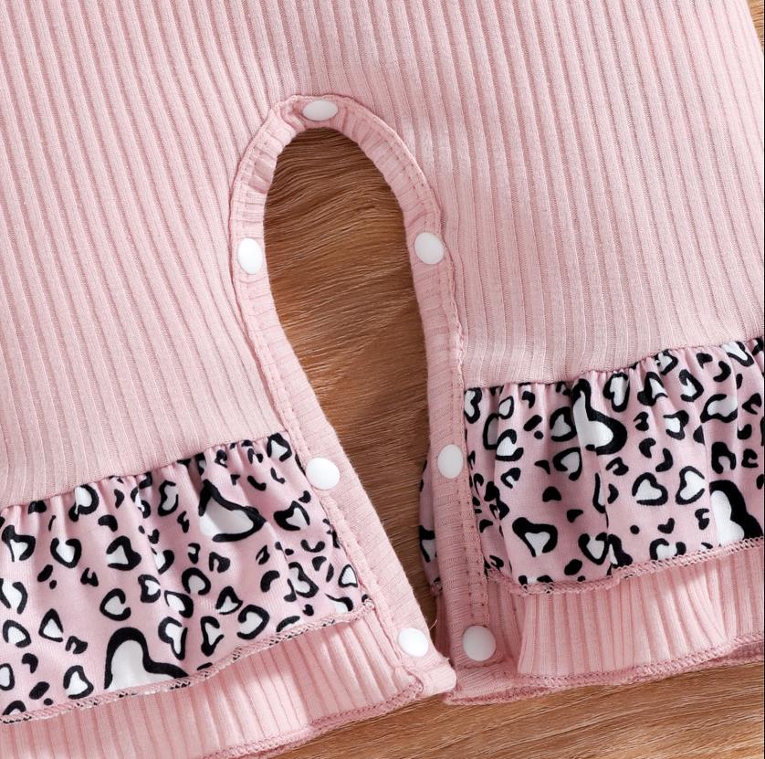 Newborn Baby Girl Romper Long Sleeve Jumpsuit Infant Letter Printed Outfits Ruffle Bodysuit Kids Spring Fall Baby Girls Clothes